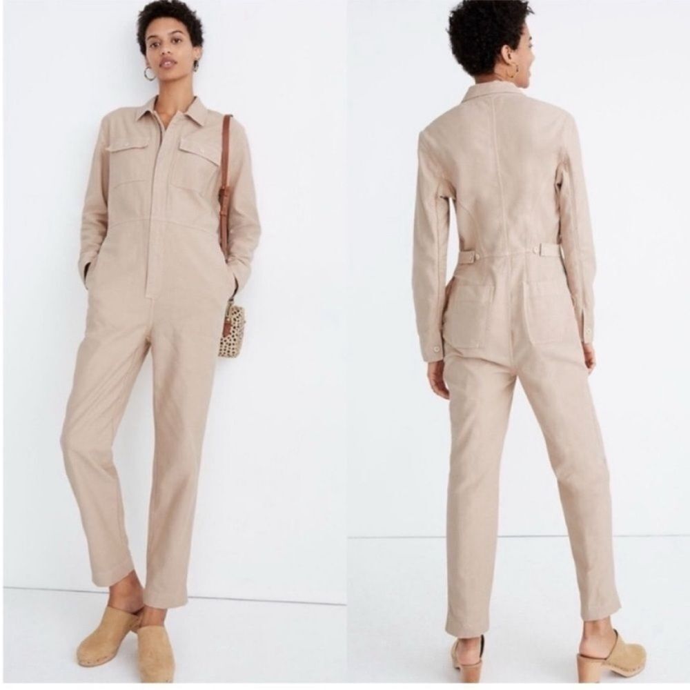 Madewell Garment Dyed Zip Front Coverall in Avalon Pink Jumpsuit Small